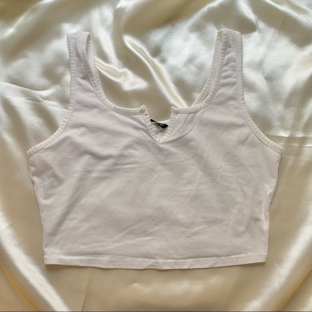 White Crop Top Shein